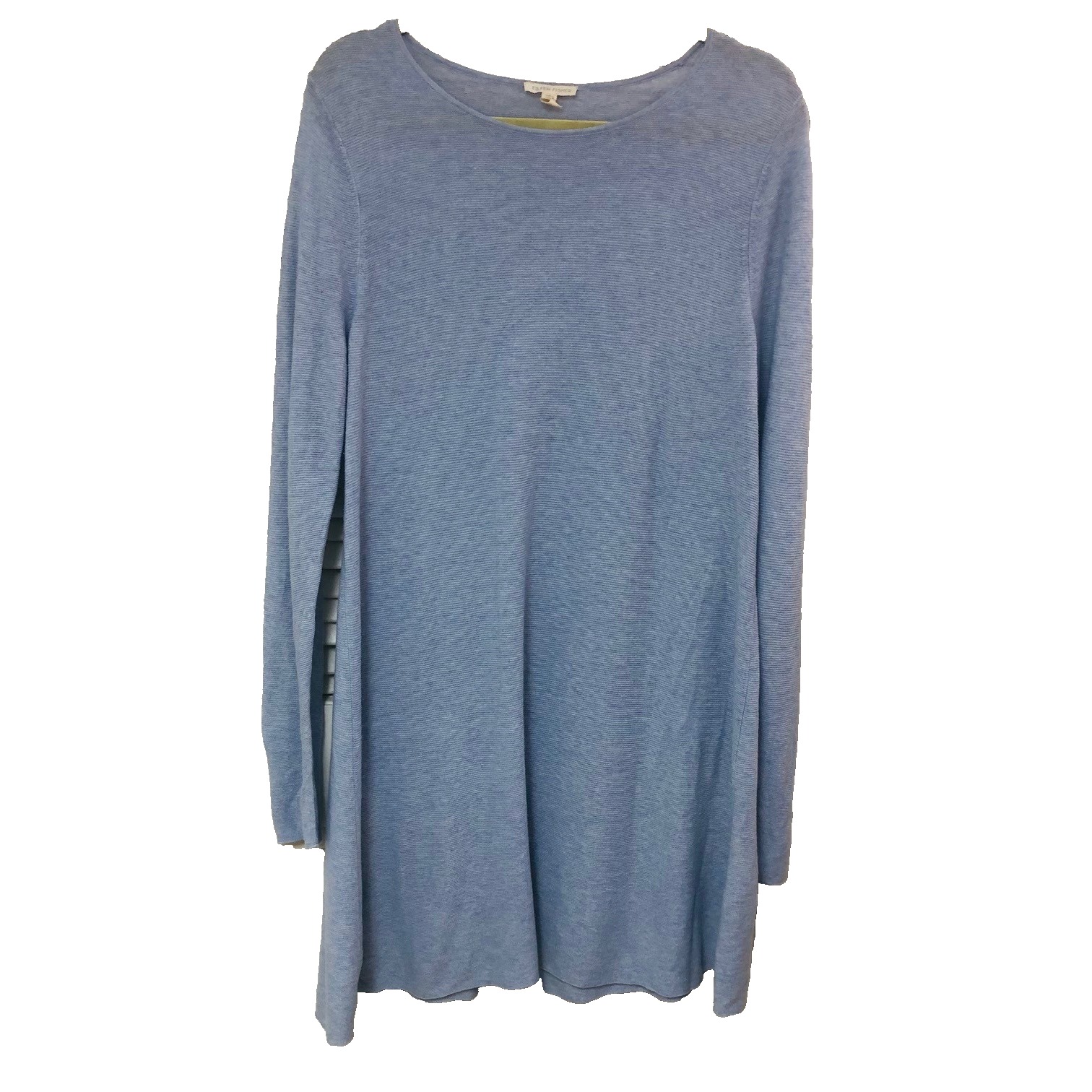 Eileen Fisher Womens Xl Tencel Organic Cotton Dress Blu Heather Relax Minimalist